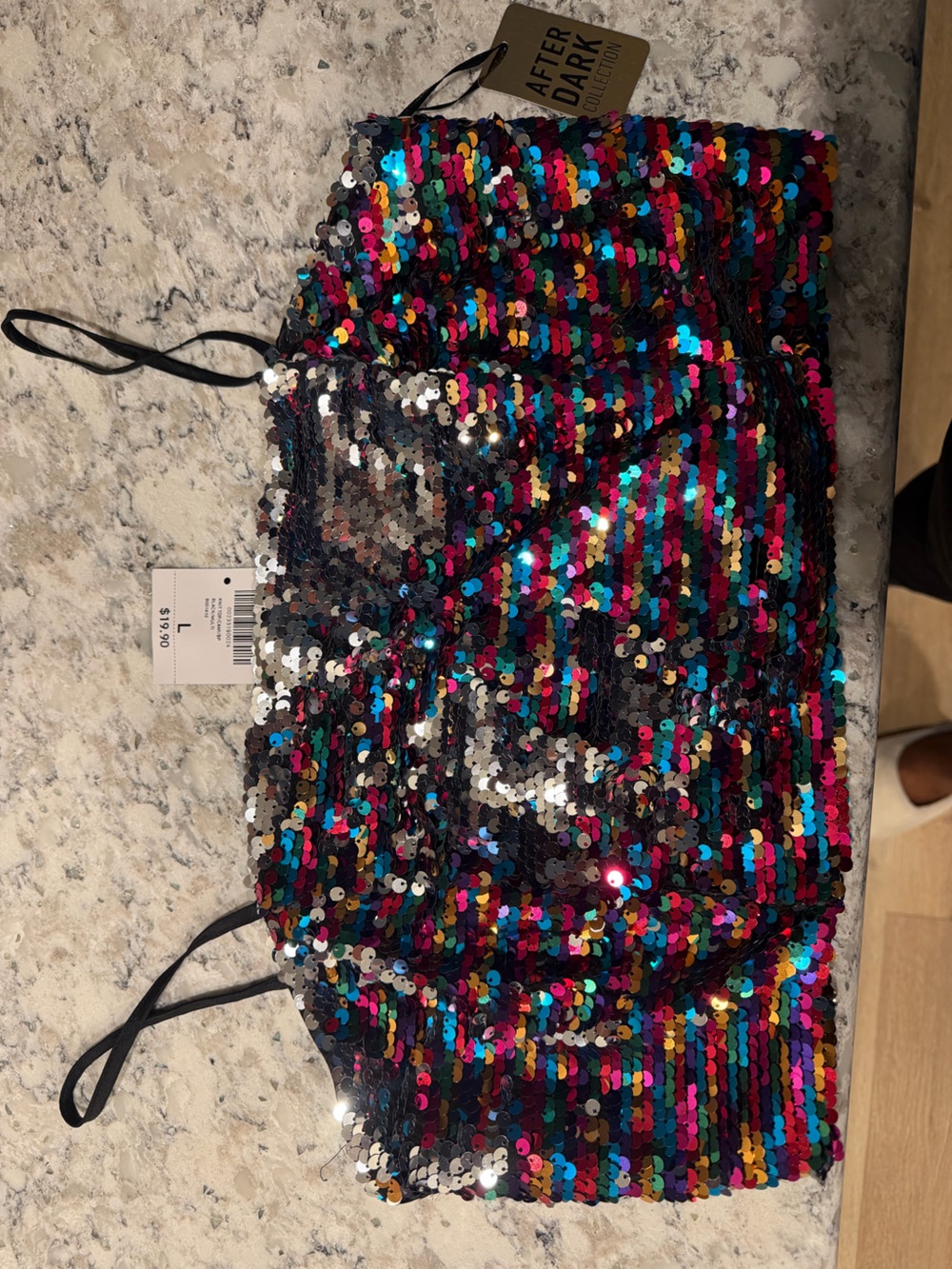 Forever 21 Multicolor Sequin Mini Skirt with Silver Accents